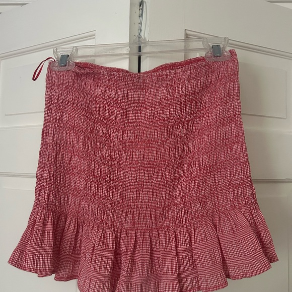 Zara Red Textured Mini Skirt - Picture 3 of 3